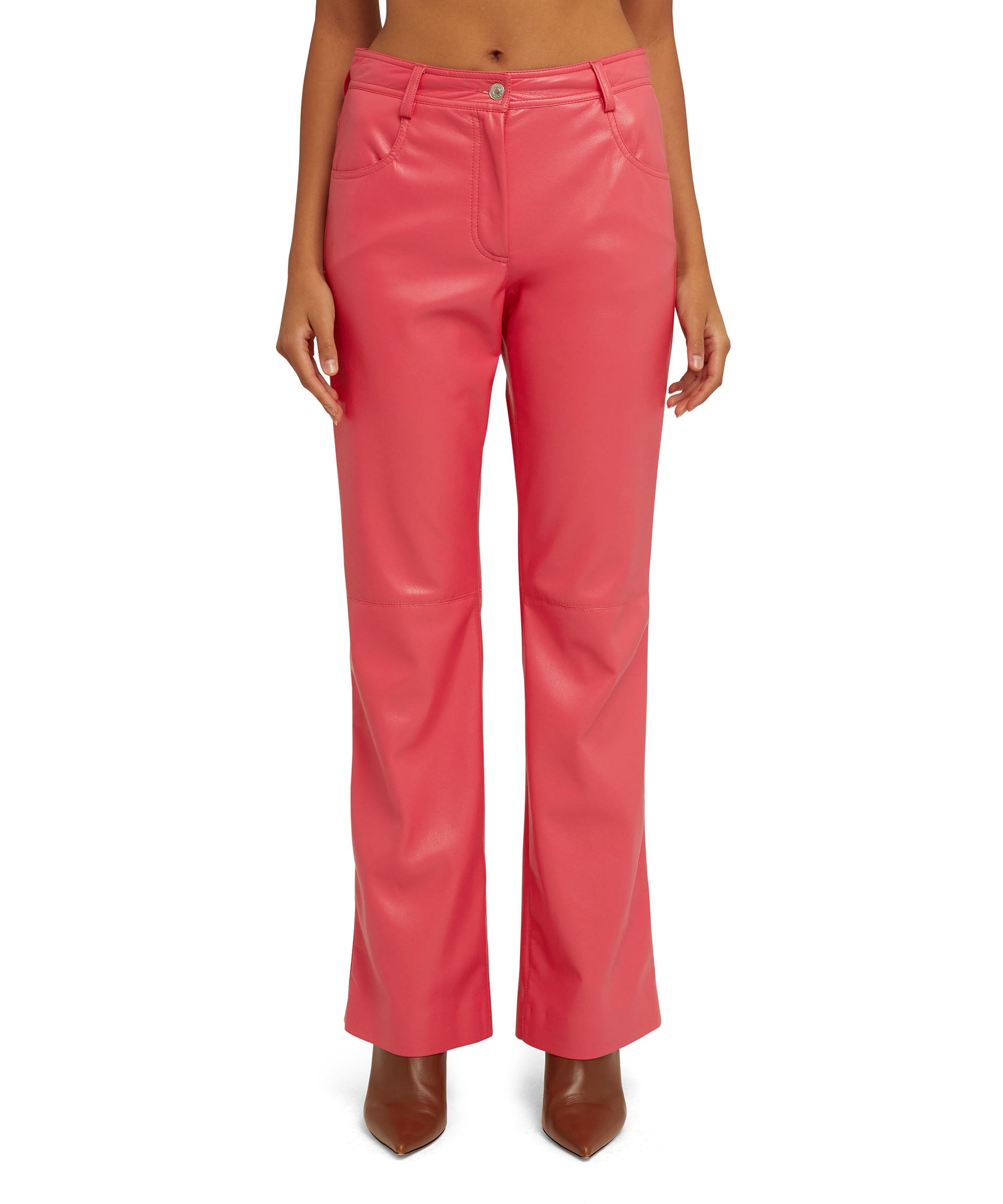 Faux leather pants with straight legs - 2