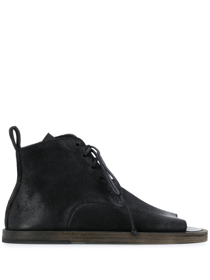 open toe flat desert boots 1