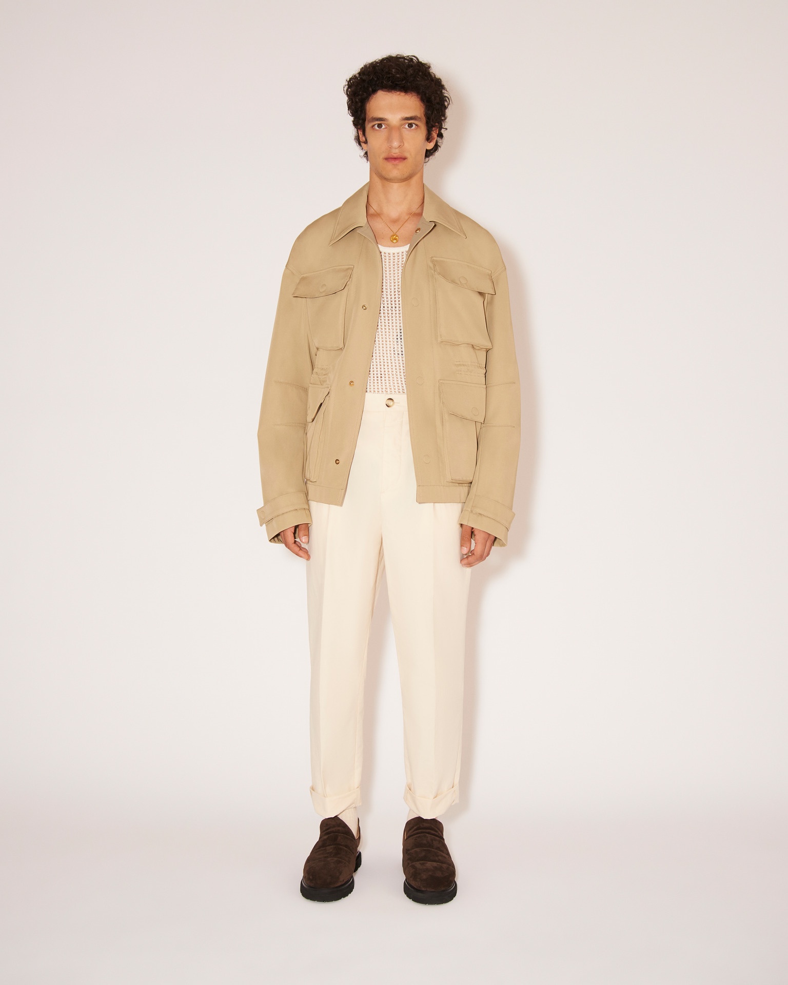 WILL - Bonded-twill utalitarian jacket - Beige - 3