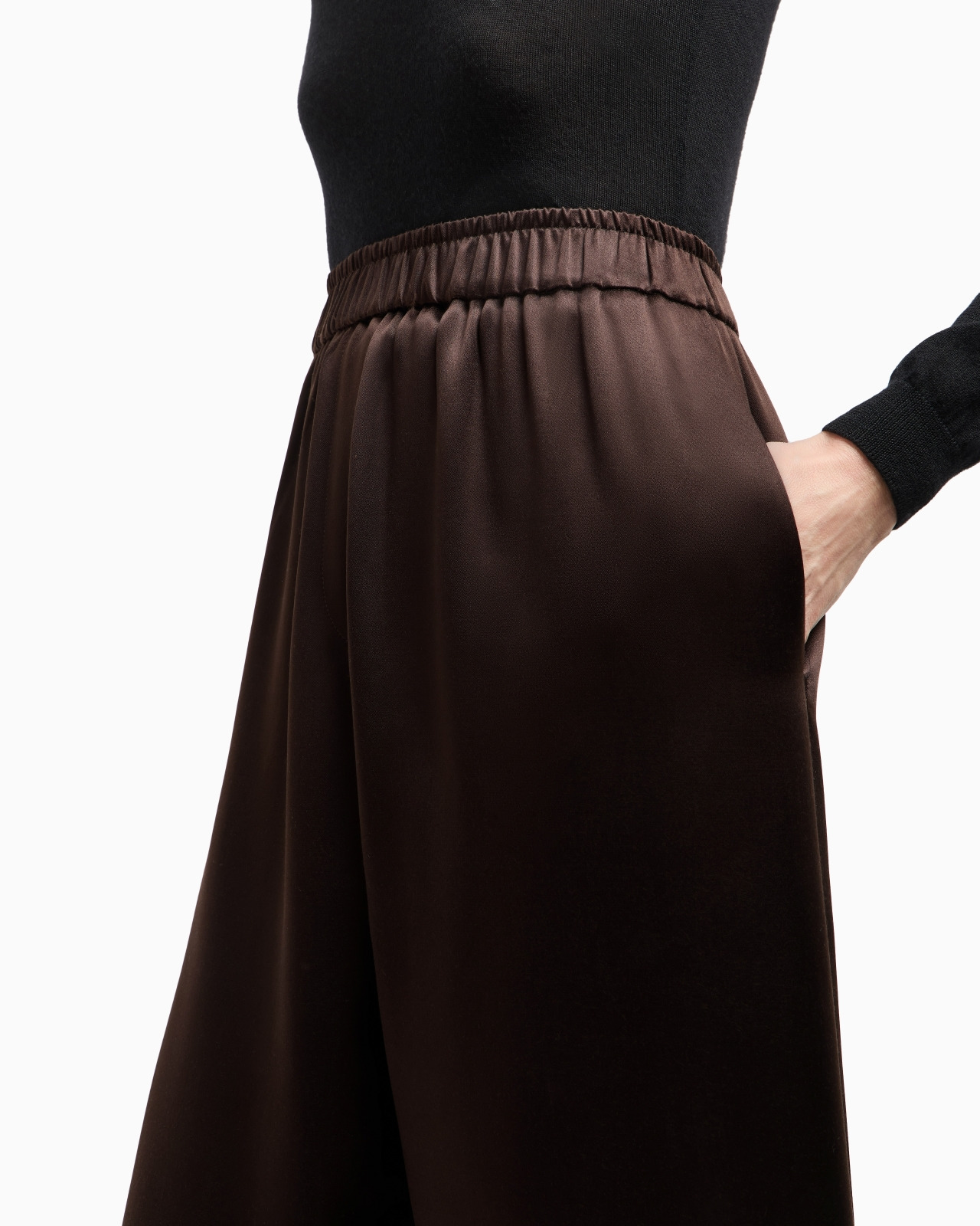 STRAIGHT-CUT TROUSERS IN TUSSAH SILK SATIN - 5