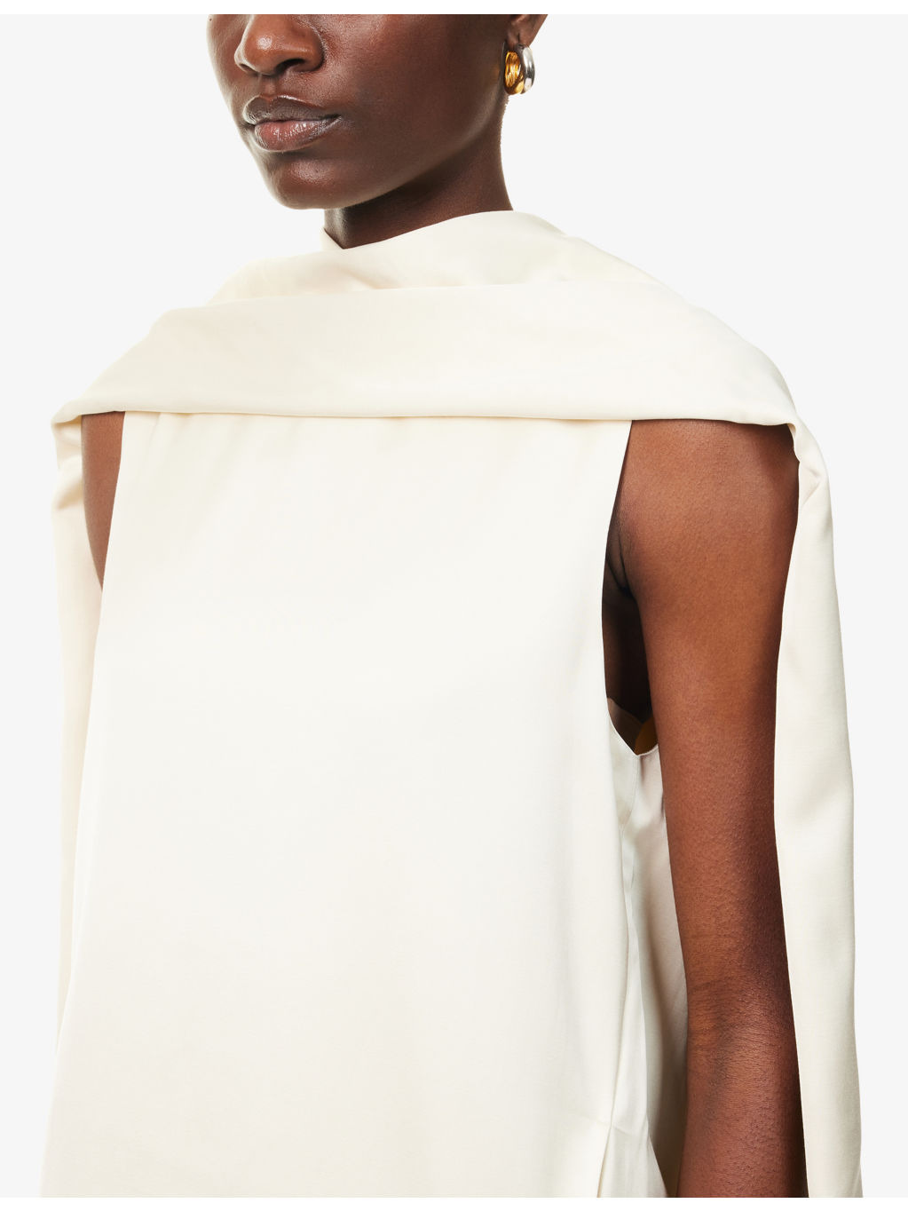 Cocoon Scarf Woven Midi Dress - 5