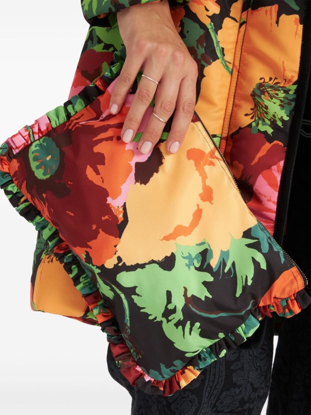 floral-print zipped clutch bag - 2