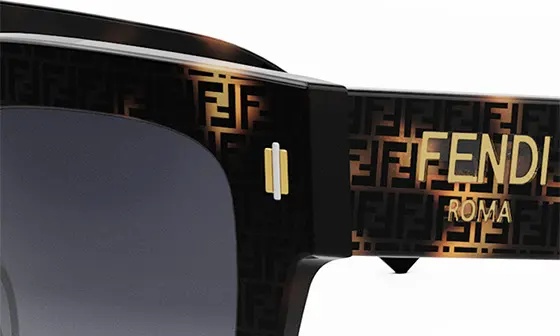 'Fendi Roma 50mm Square Sunglasses in Havana /Gradient Smoke - 9