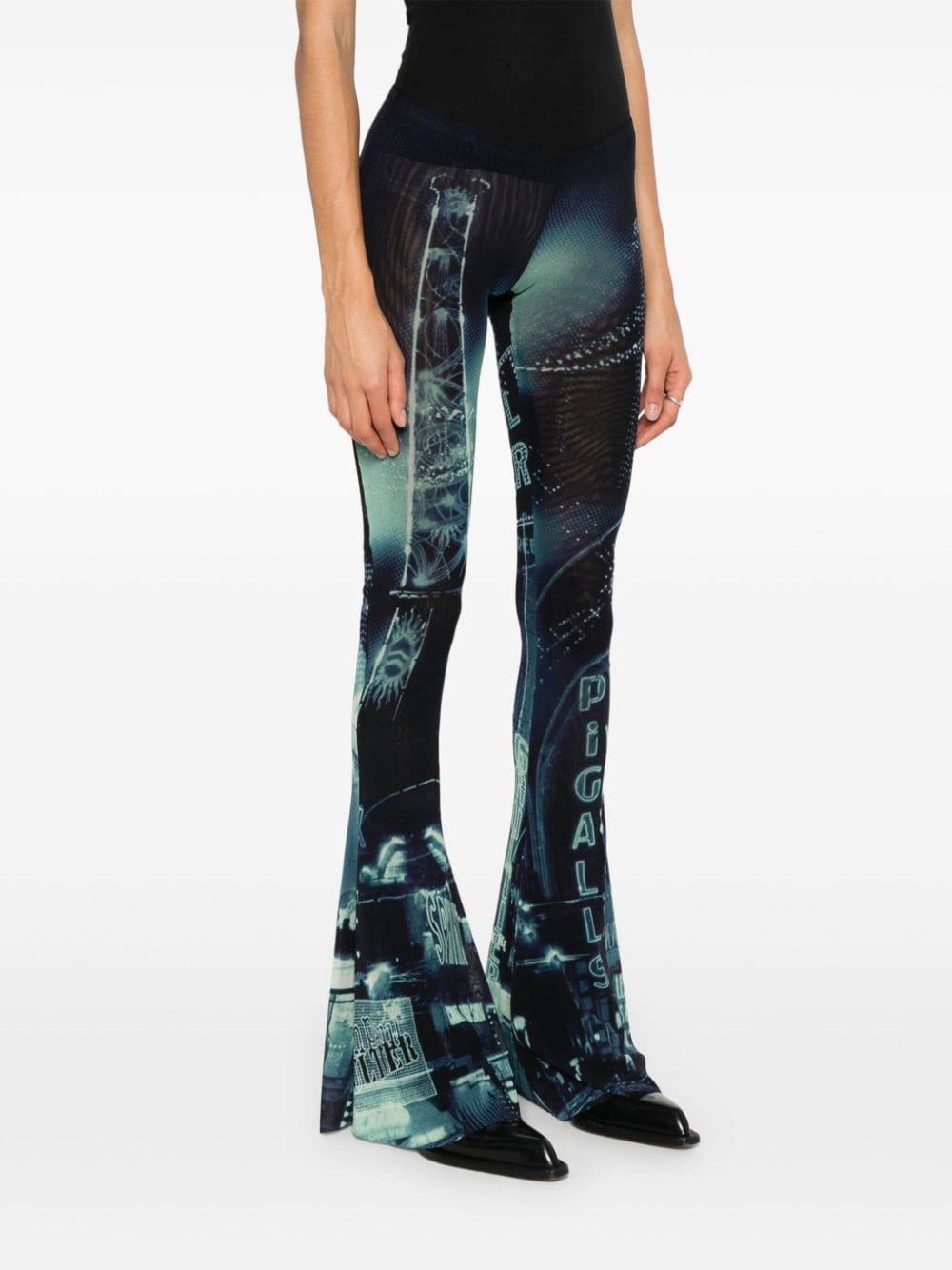 Pigalle-print flared trousers - 3