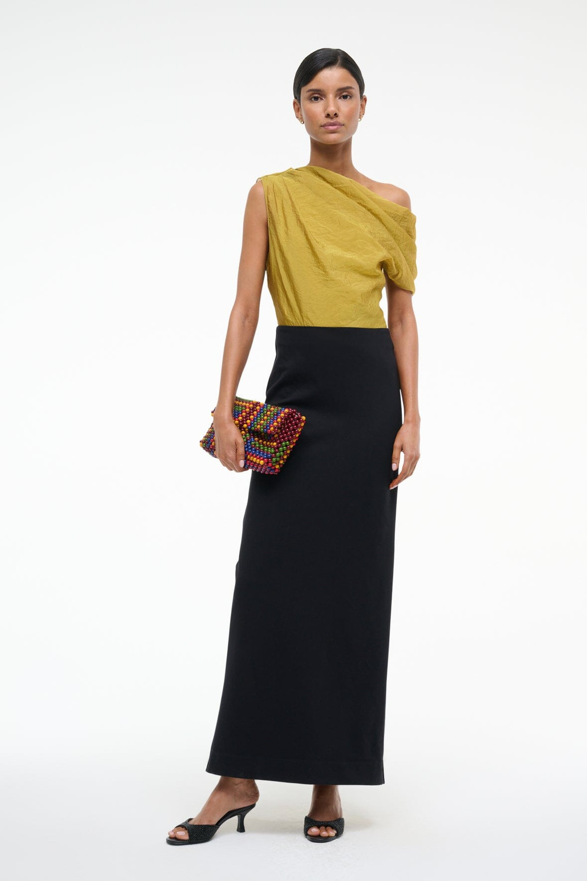 STAUD TOPAZ DRESS CHARTREUSE/BLACK - 2
