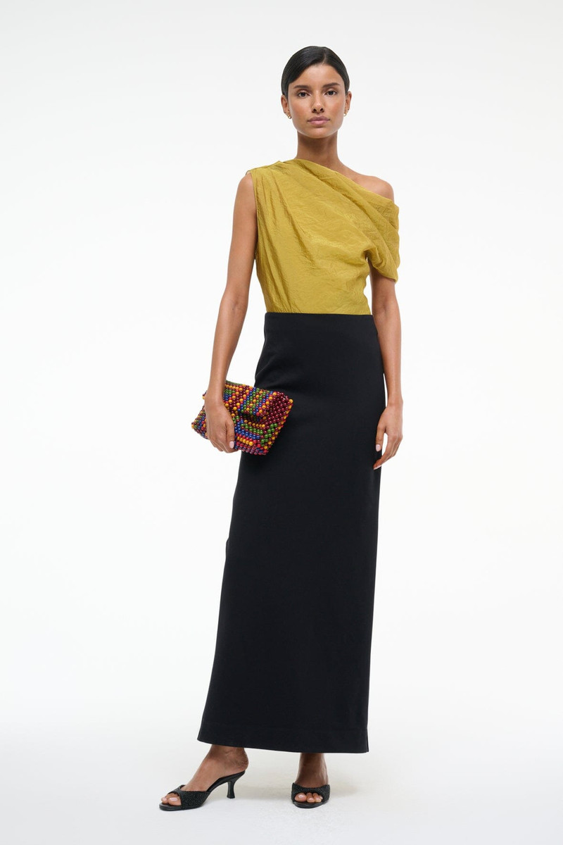 STAUD STAUD TOPAZ DRESS CHARTREUSE/BLACK outlook