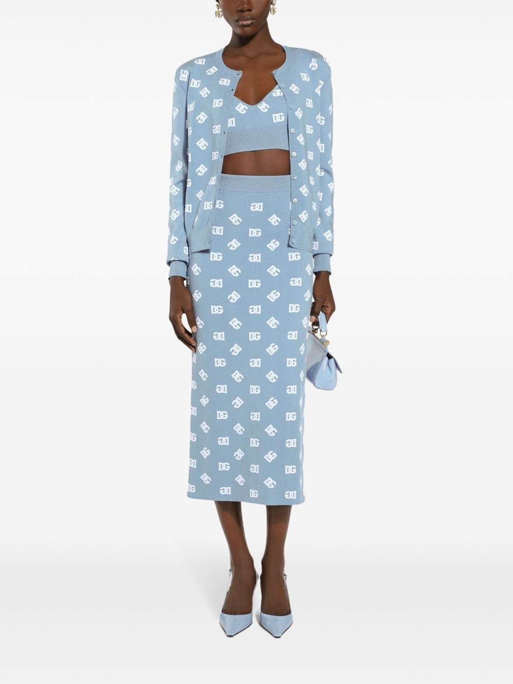 logo-print straight skirt - 2