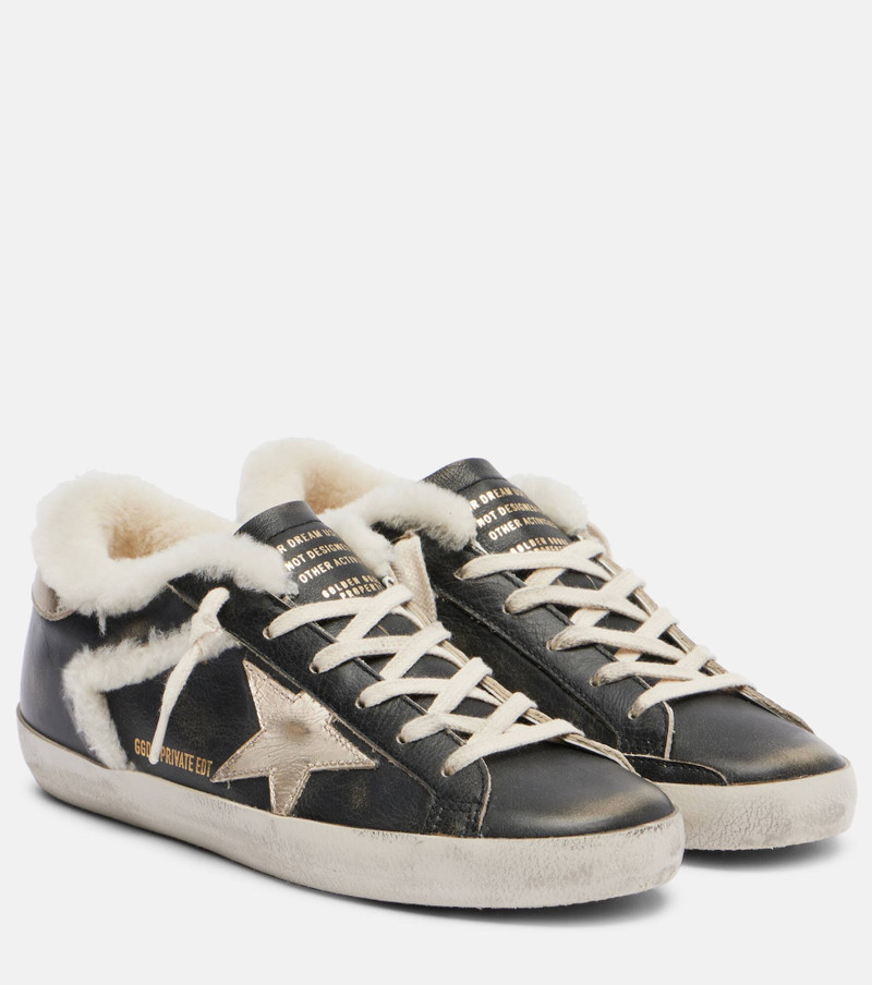 Super-Star shearling-trimmed leather sneakers 1