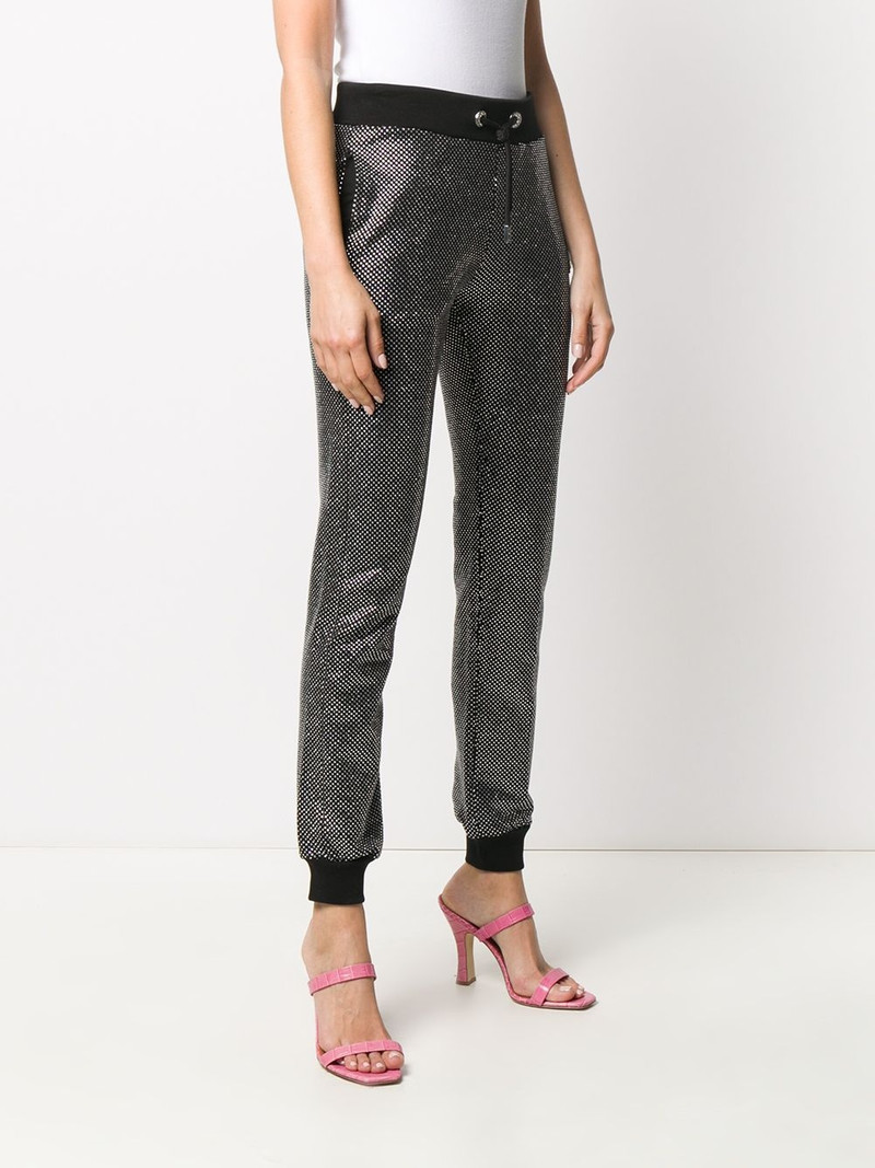 glitter-effect slim-fit trousers 3