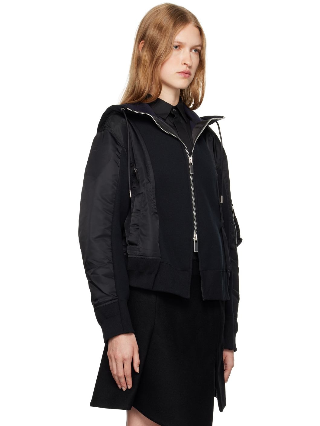 Black Sponge Sweat Hoodie - 2