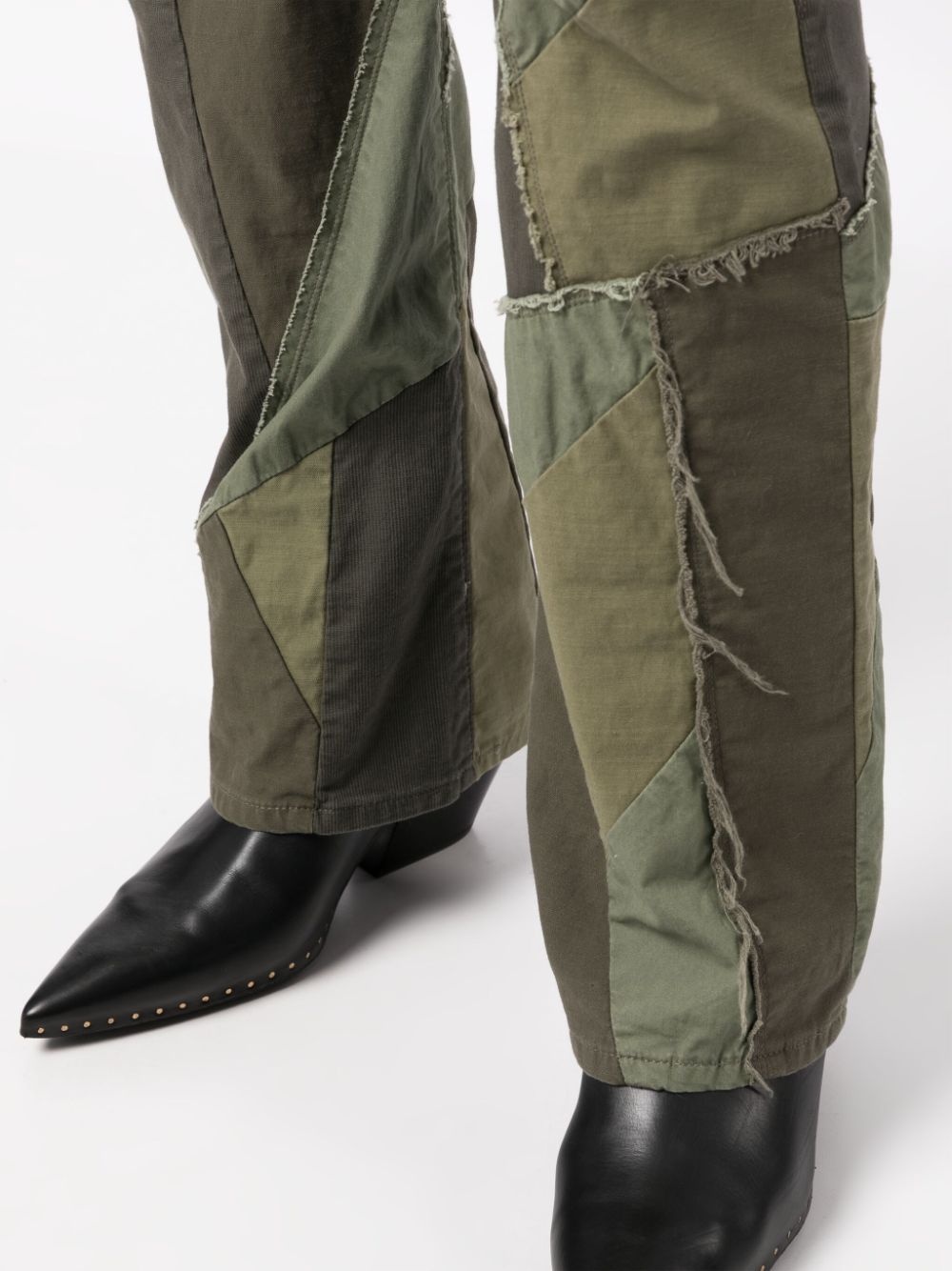 patchwork-design bootcut jeans - 5