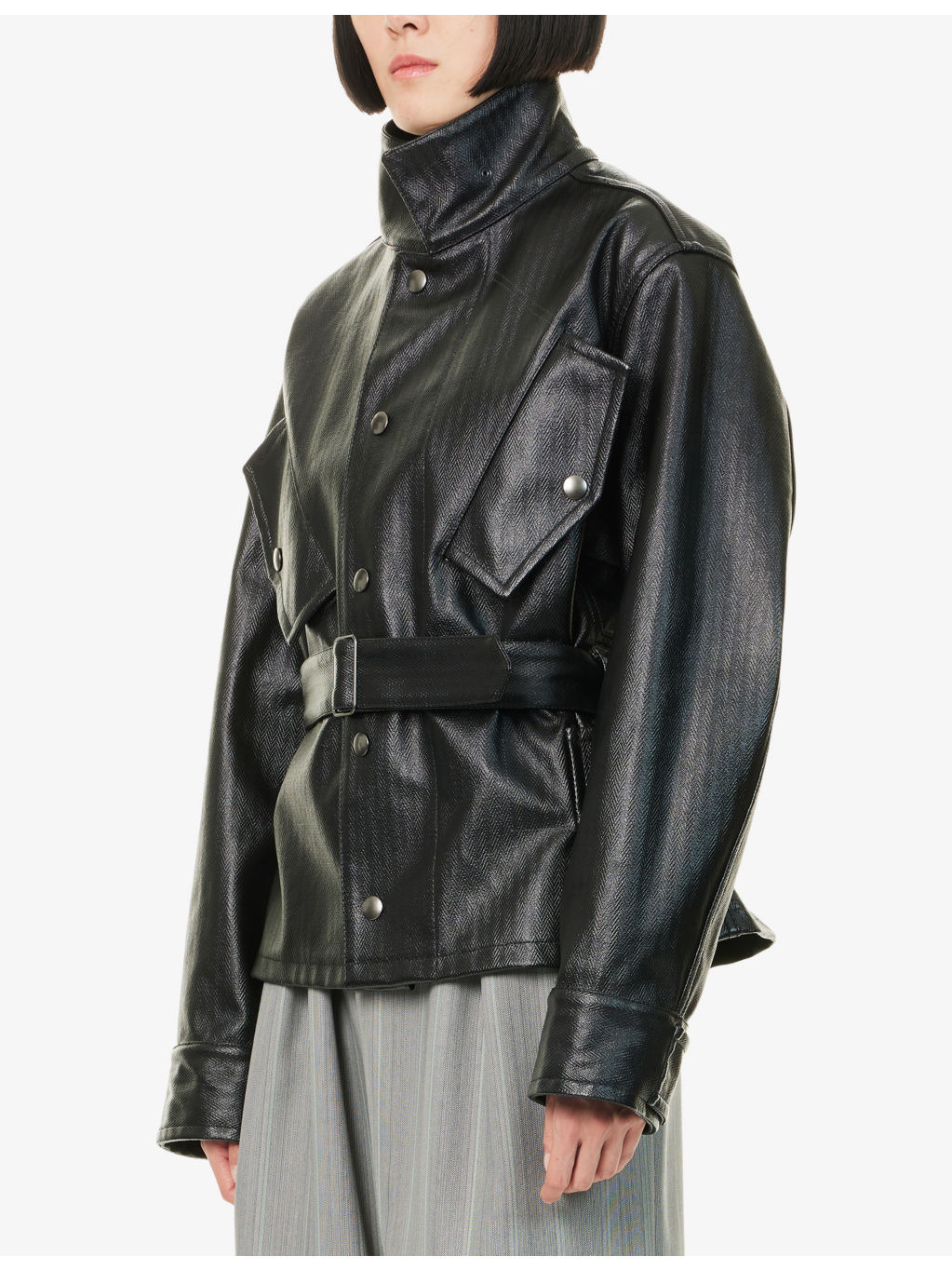 Belted Regular-Fit Coated-Cotton Jacket - 3