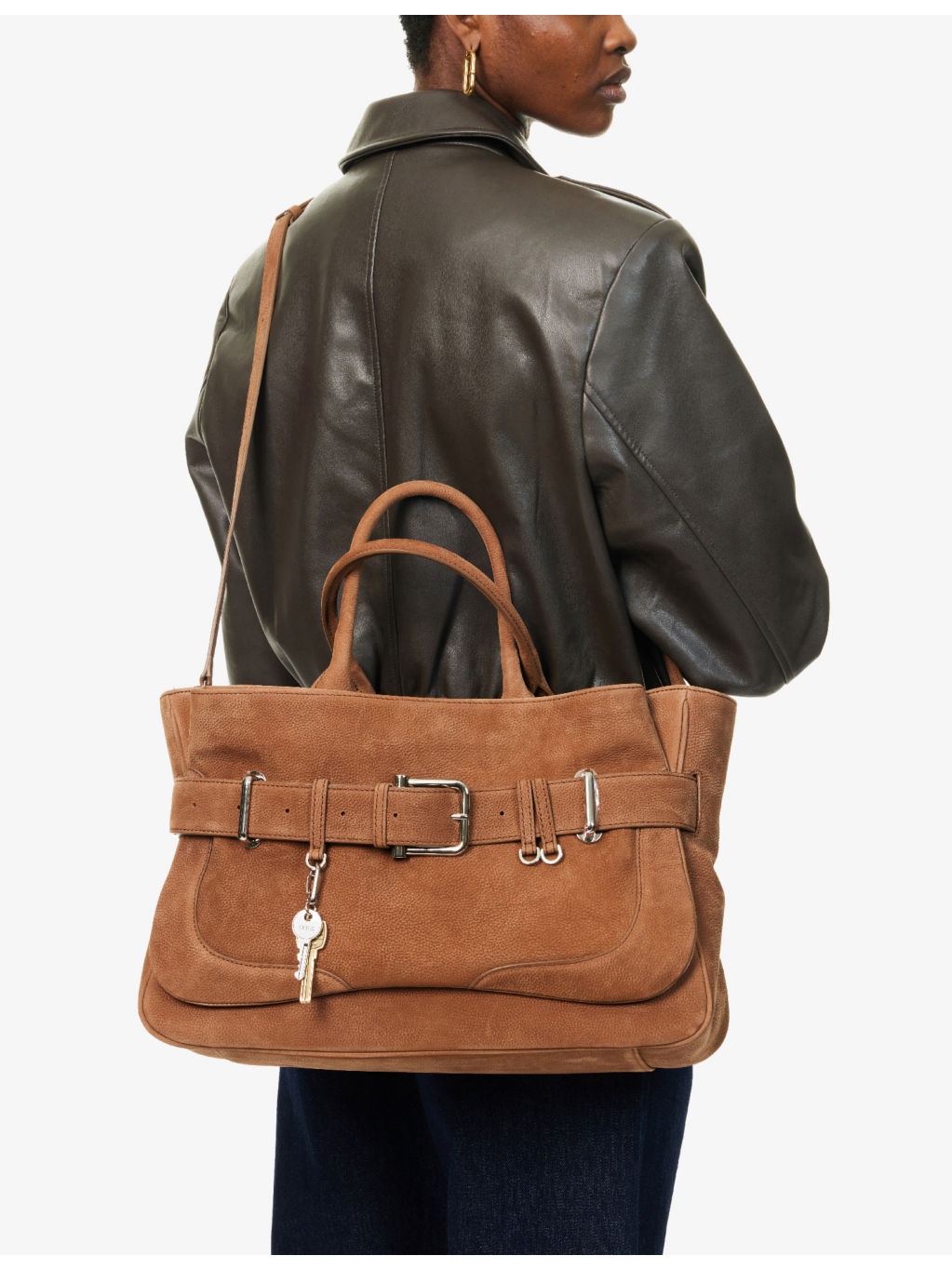 Brocle Buckle Leather Tote Bag - 2