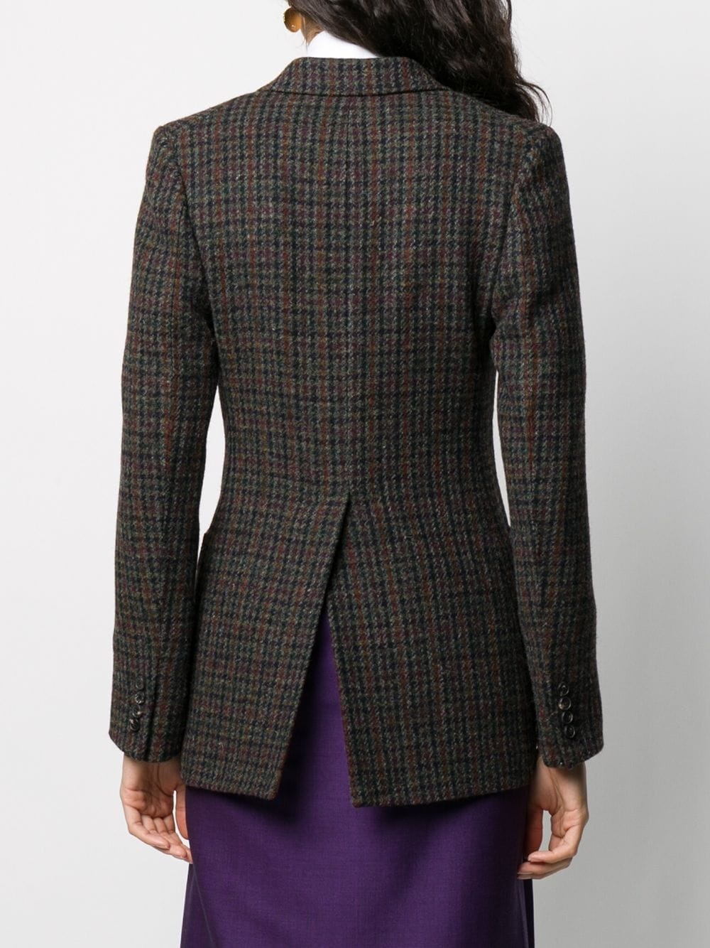 single breasted houndstooth jacket - 4