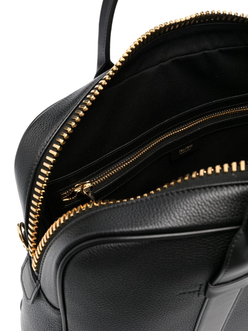 zipped leather briefcase - 4