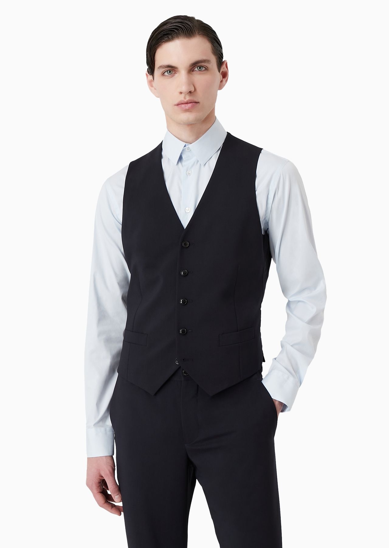 Single-breasted waistcoat in virgin wool - 2