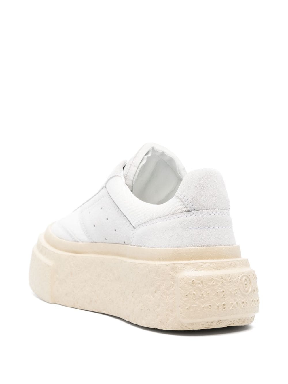 numbers-motif leather sneakers - 3