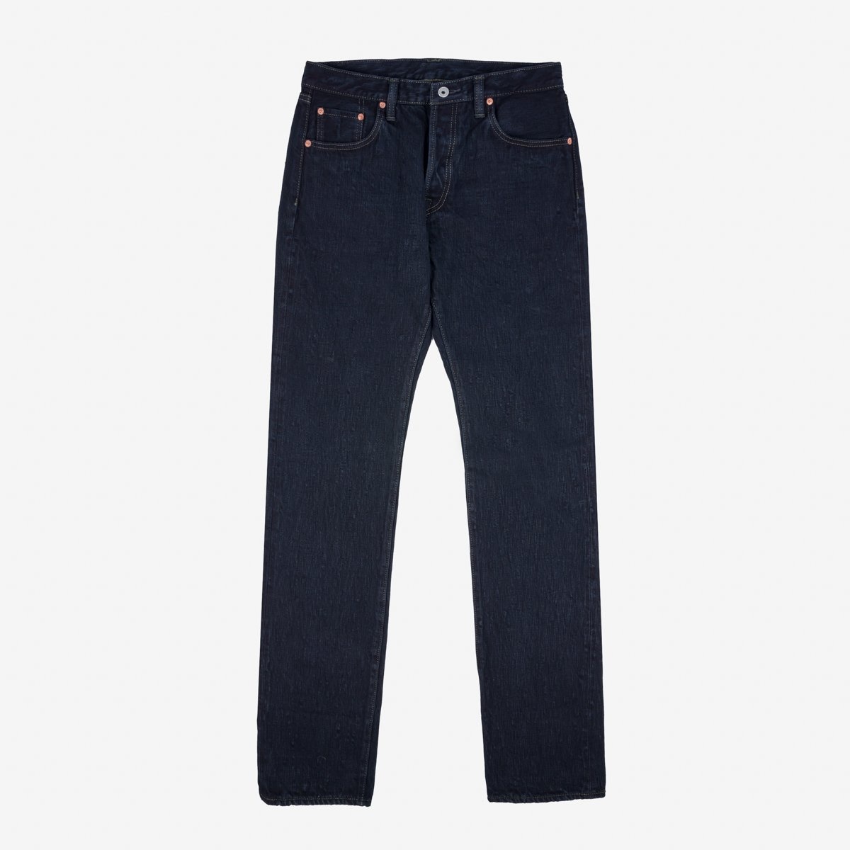 IH-634S-SLBod 16oz Slubby Selvedge Denim Straight Cut Jeans - Indigo Overdyed Black - 1
