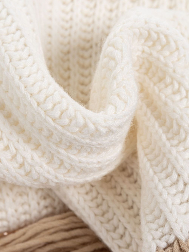 ribbed-knit fringed scarf 4