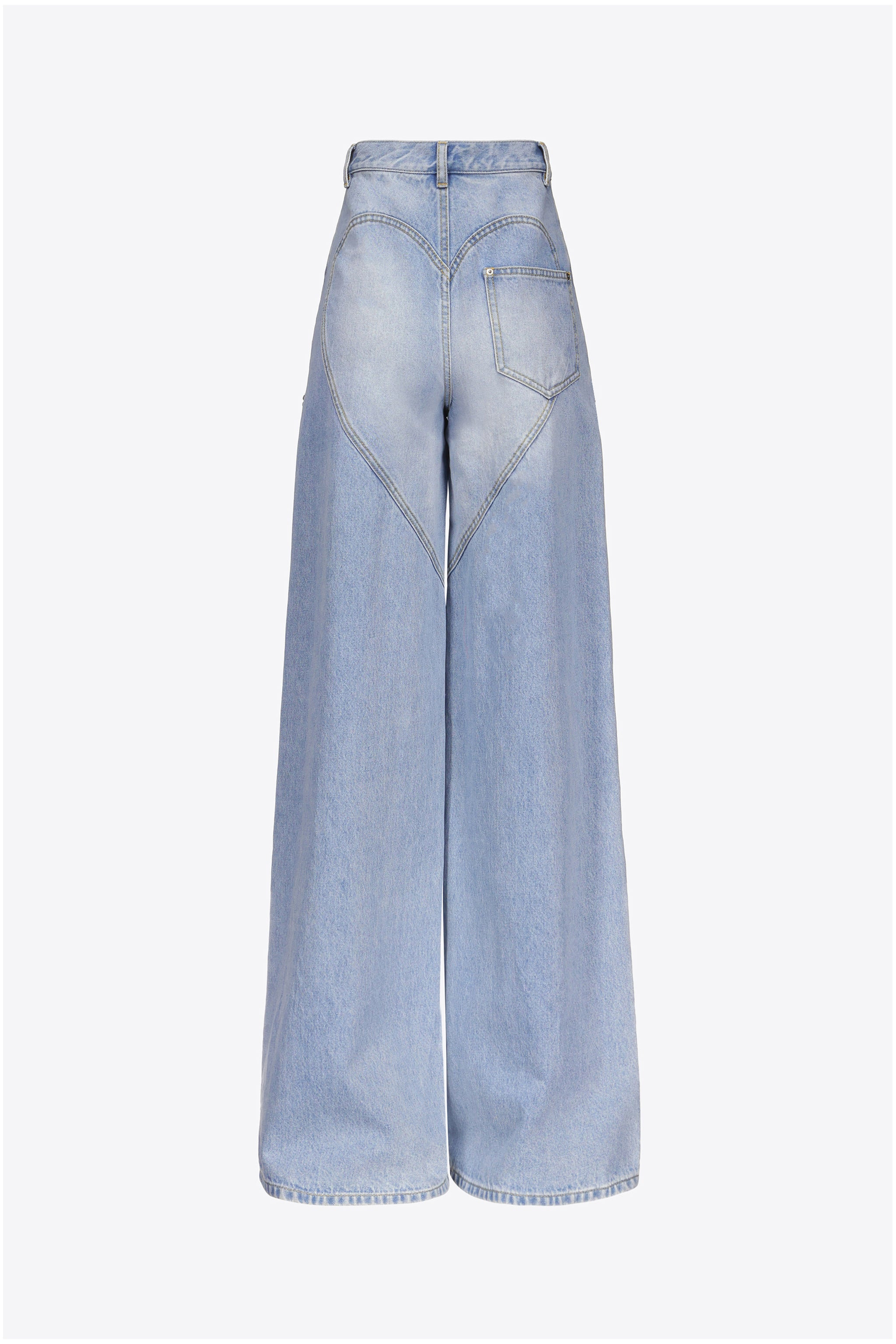 WIDE LEG CRYSTAL SLIT JEAN - 2