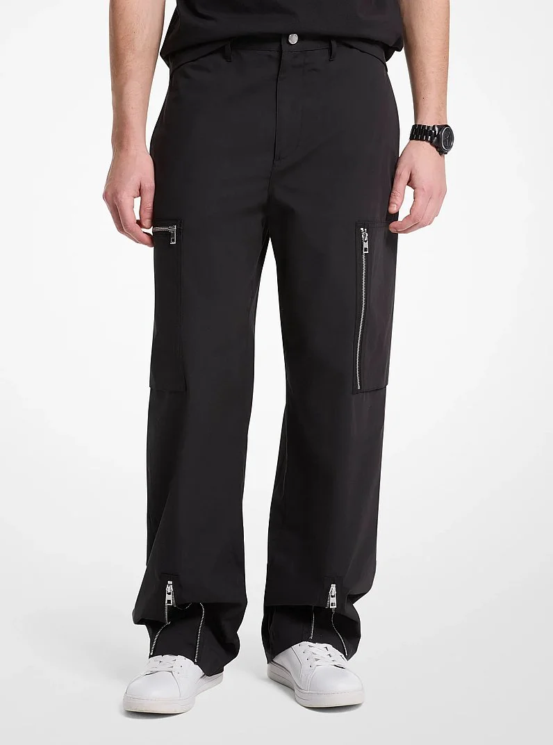 Cotton Poplin Zip Cargo Pants - 1