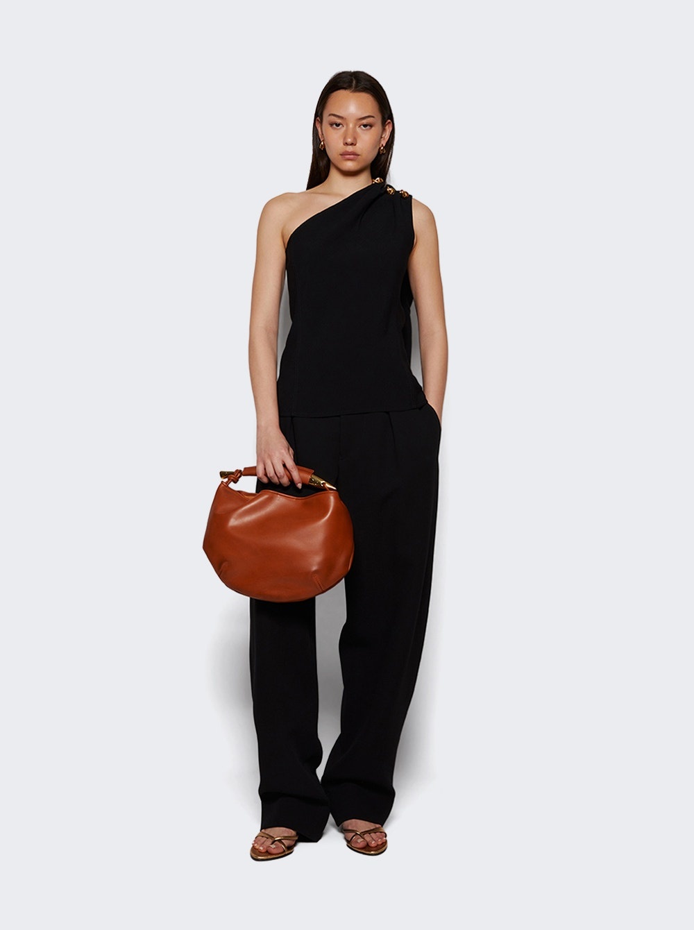 One Shoulder Top Black - 5