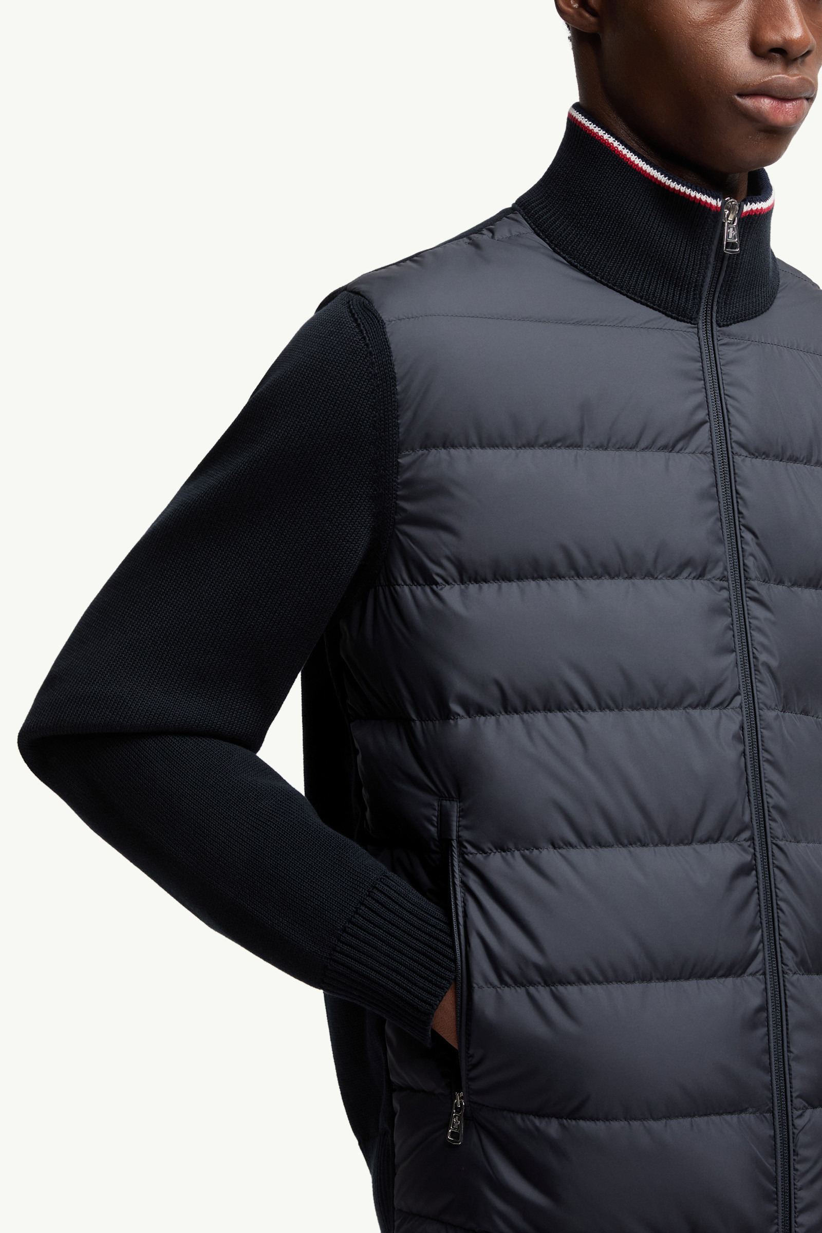 Padded Zip-Up Cotton Cardigan - 6