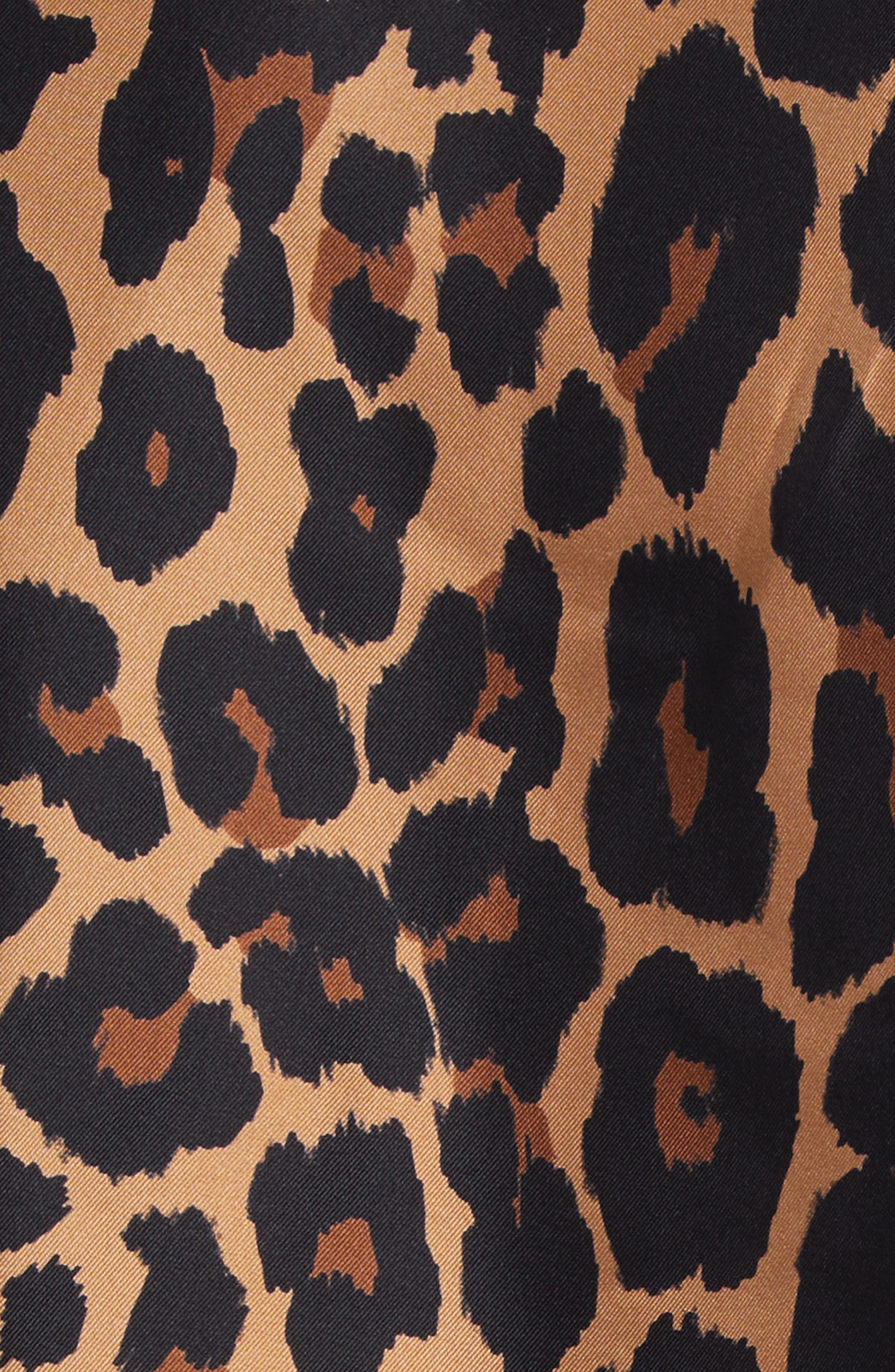 Balmain Leopard Print Silk Button-Up Pyjama Shirt in Gba Beige/Black at Nordstrom - 6