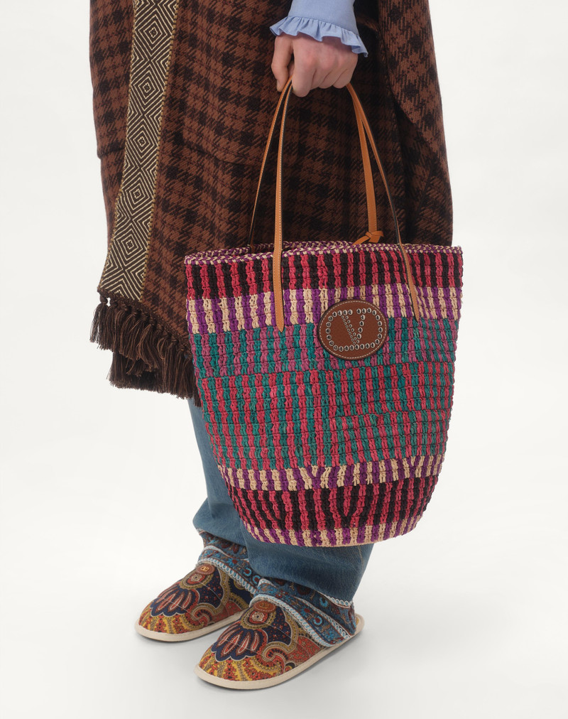 WOOL CAPE WITH JACQUARD TRIM AND TASSELS ON THE HEM 3