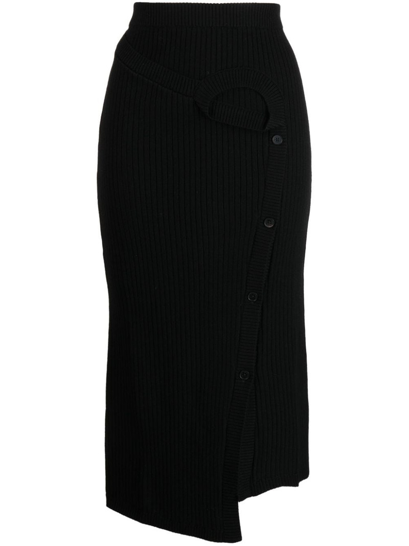 ribbed-knit wool midi skirt 1