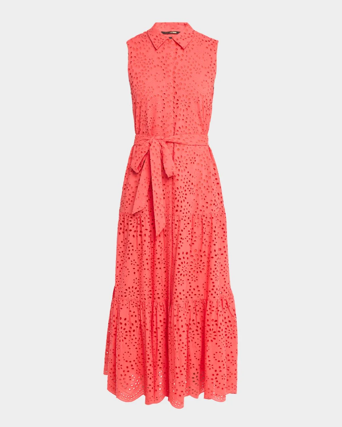 Camila Collared Long Eyelet Lace Dress - 1