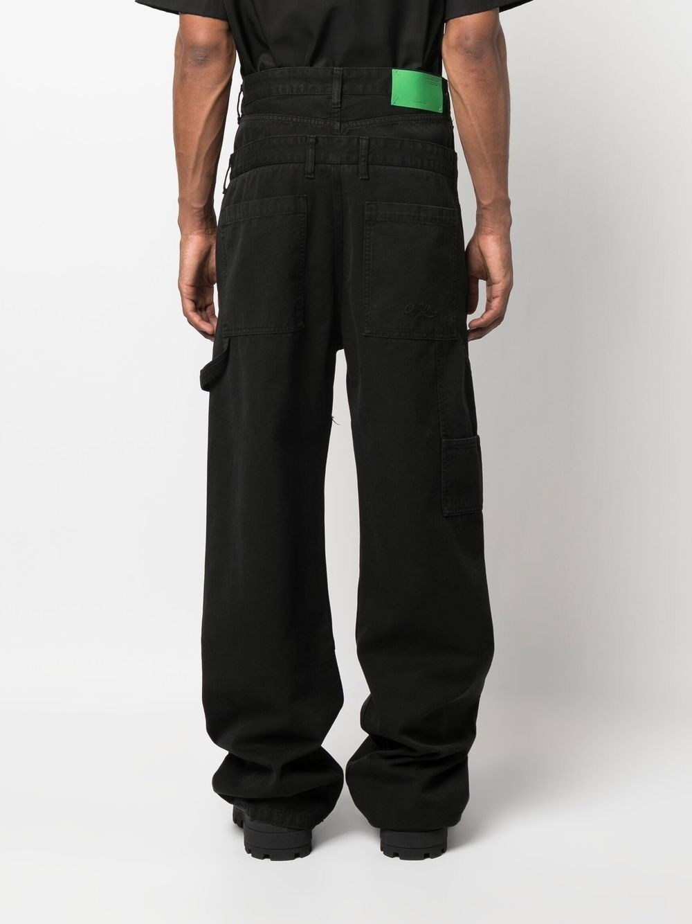 wide-leg layered trousers - 4