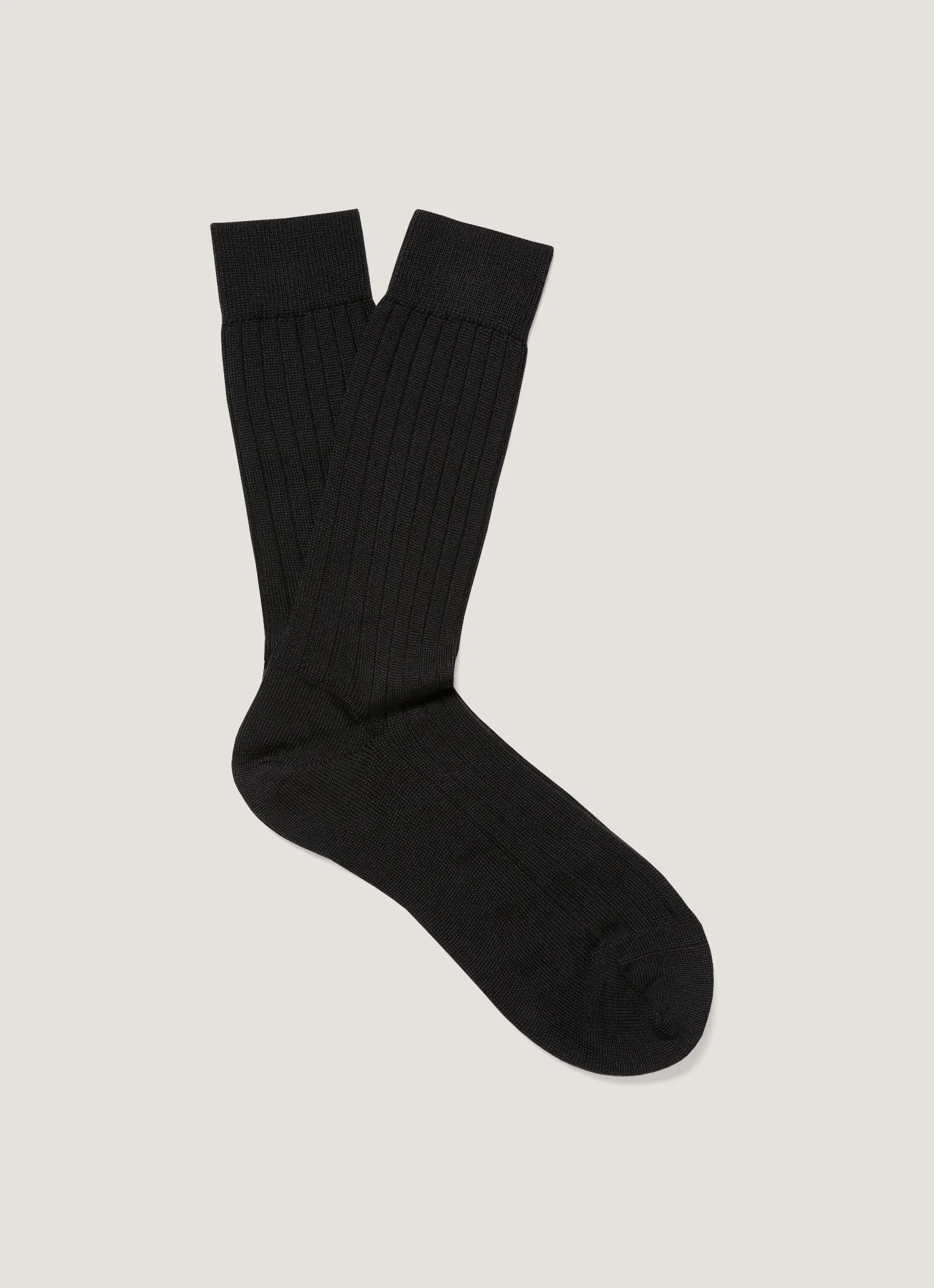 Merino Wool Ribbed Socks - 1