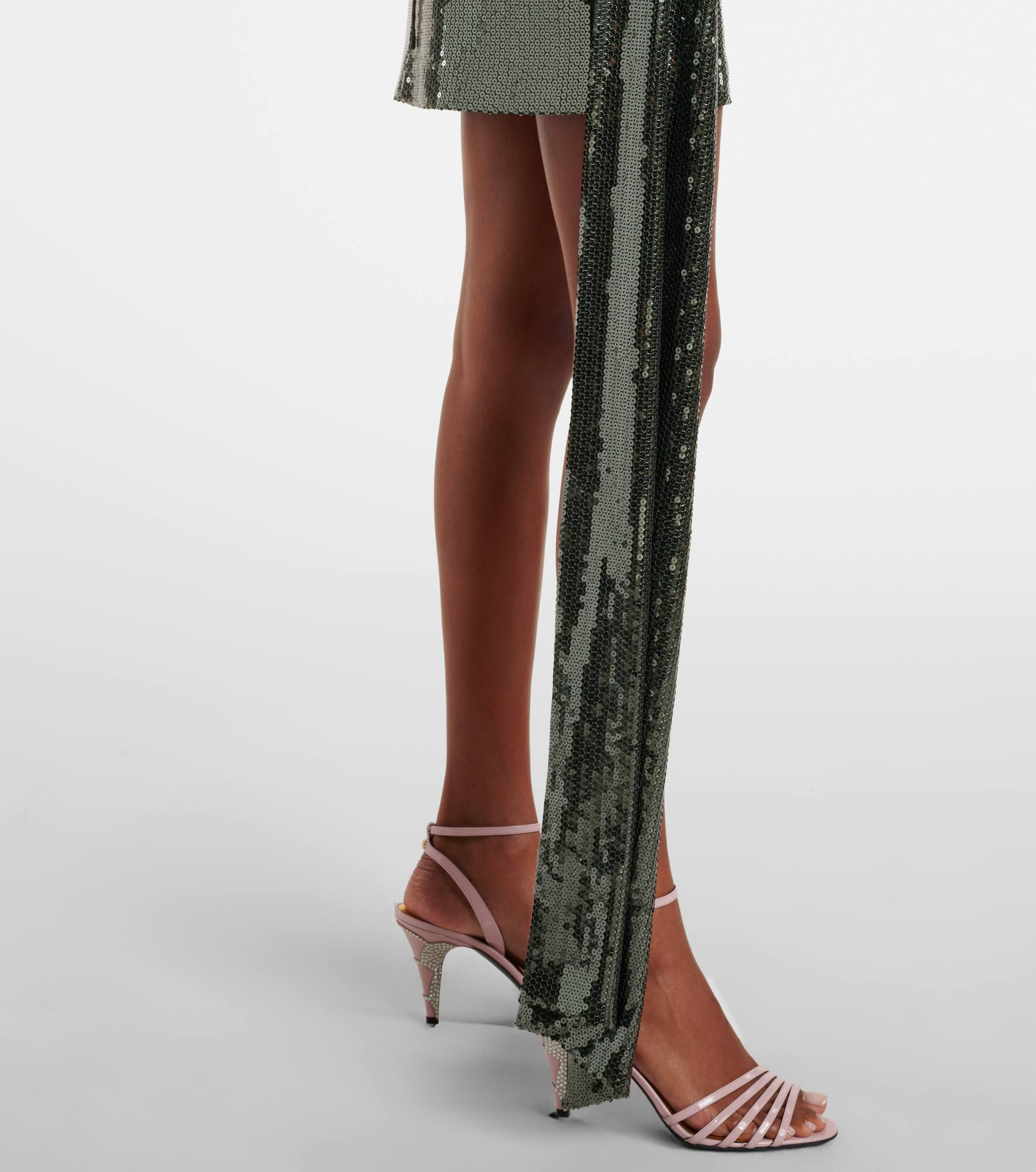 Draped halterneck sequined minidress - 6