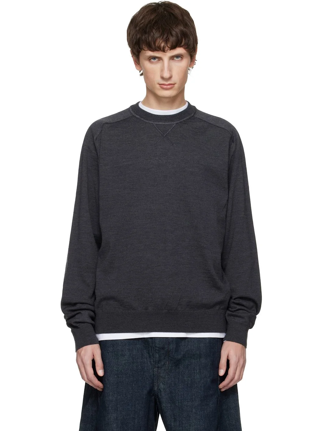 Gray 'The Embroidered' Sweater - 1