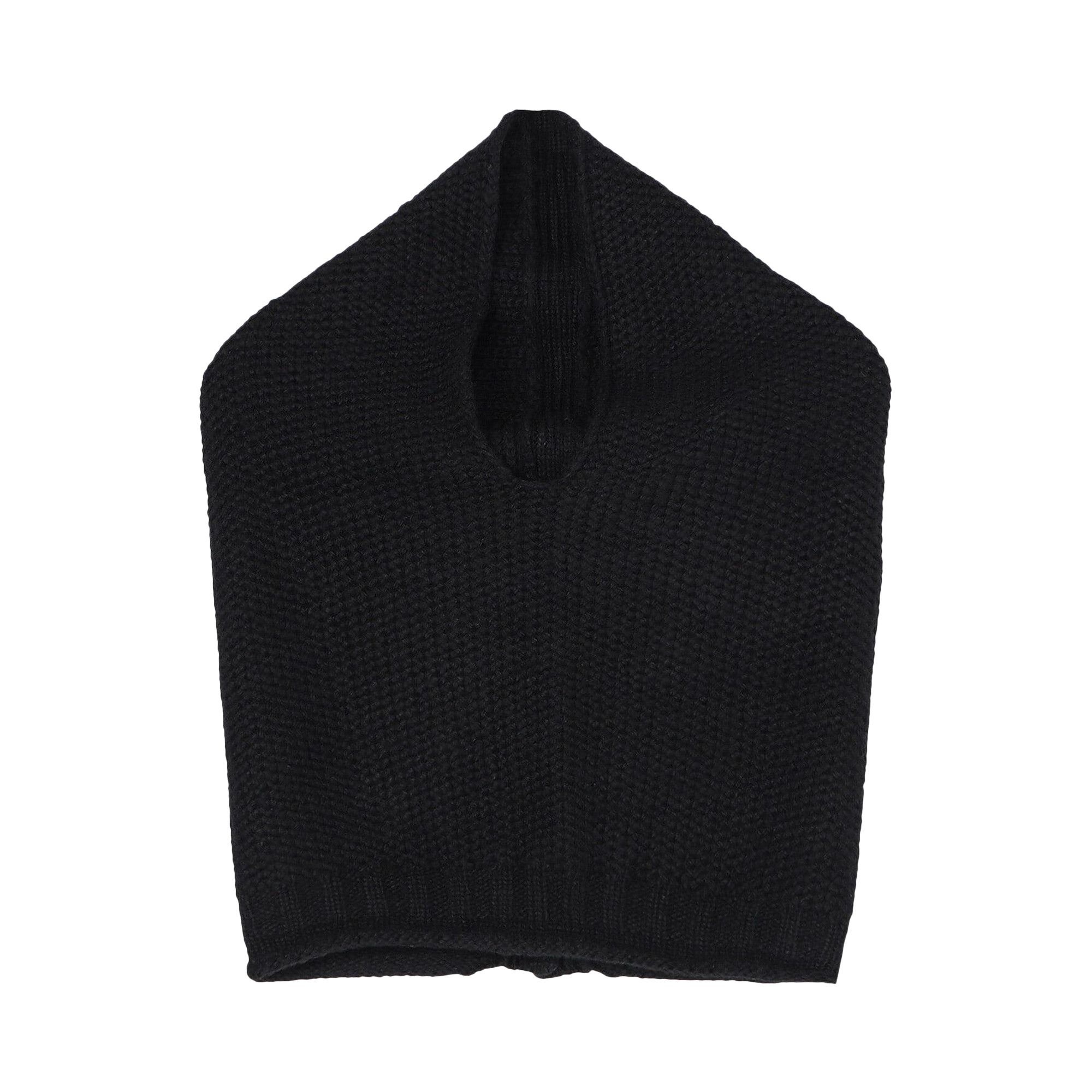 Yohji Yamamoto Knit Backside Button Hooded Warmer 'Black' - 1