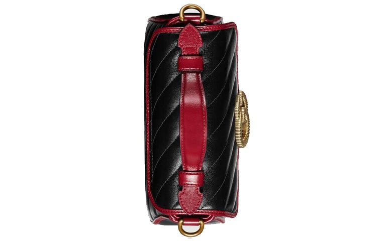 (WMNS) Gucci GG Marmont Series mini hand Bag Single Shoulder Bag Black 583571-0OLFX-8277 - 5