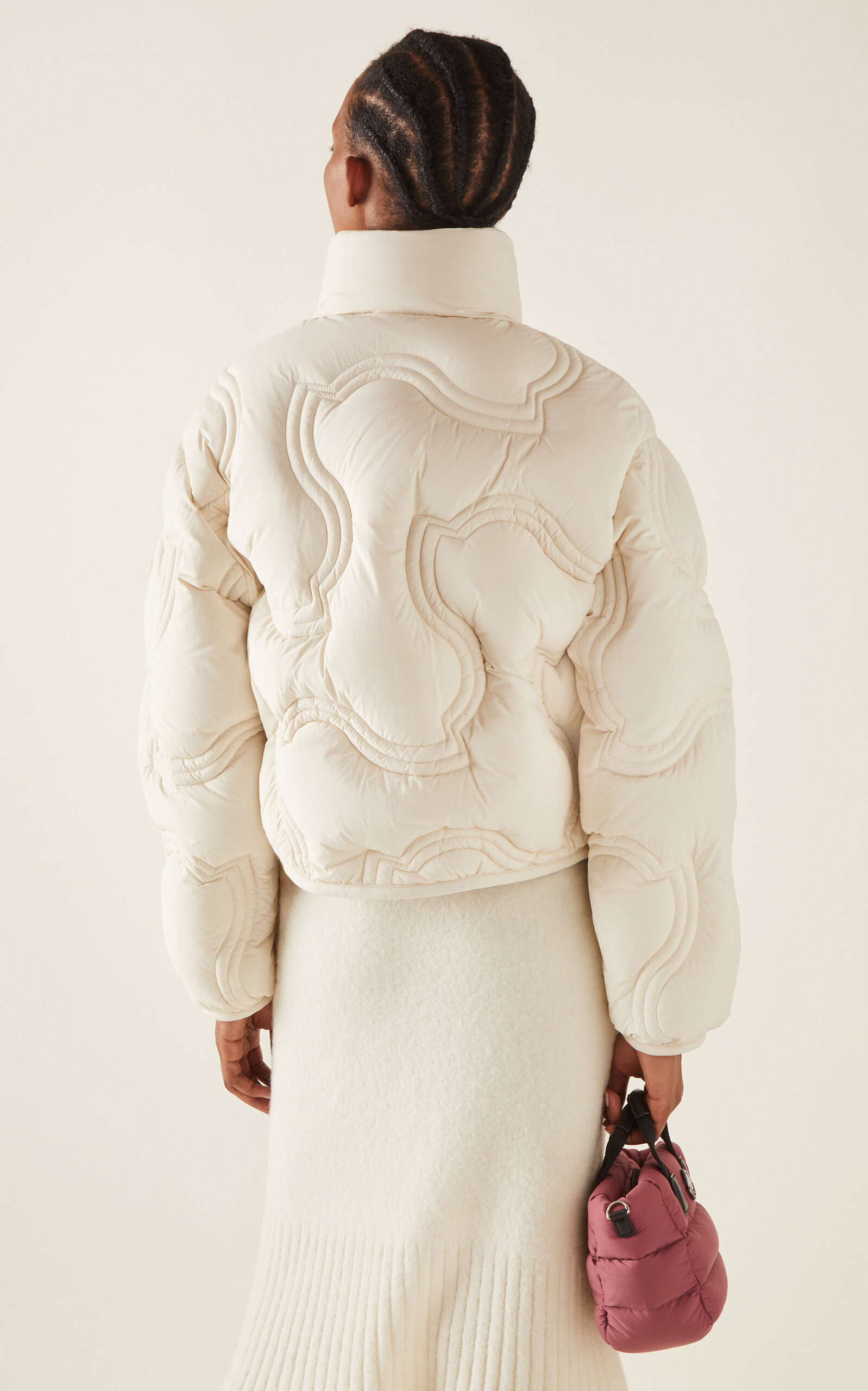 Beryl Embroidered Nylon Down Jacket white - 4