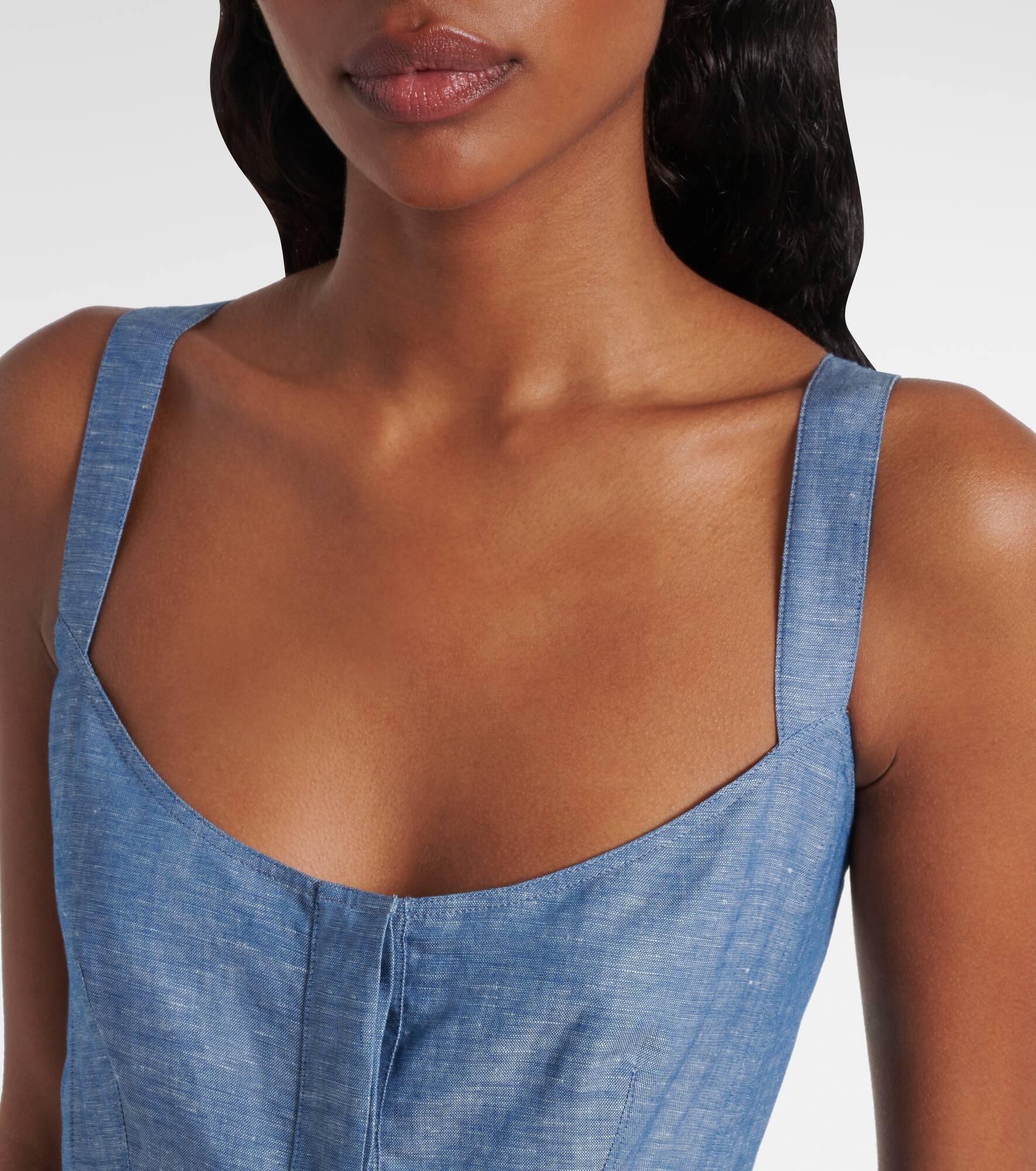 Chambray bustier dress - 4