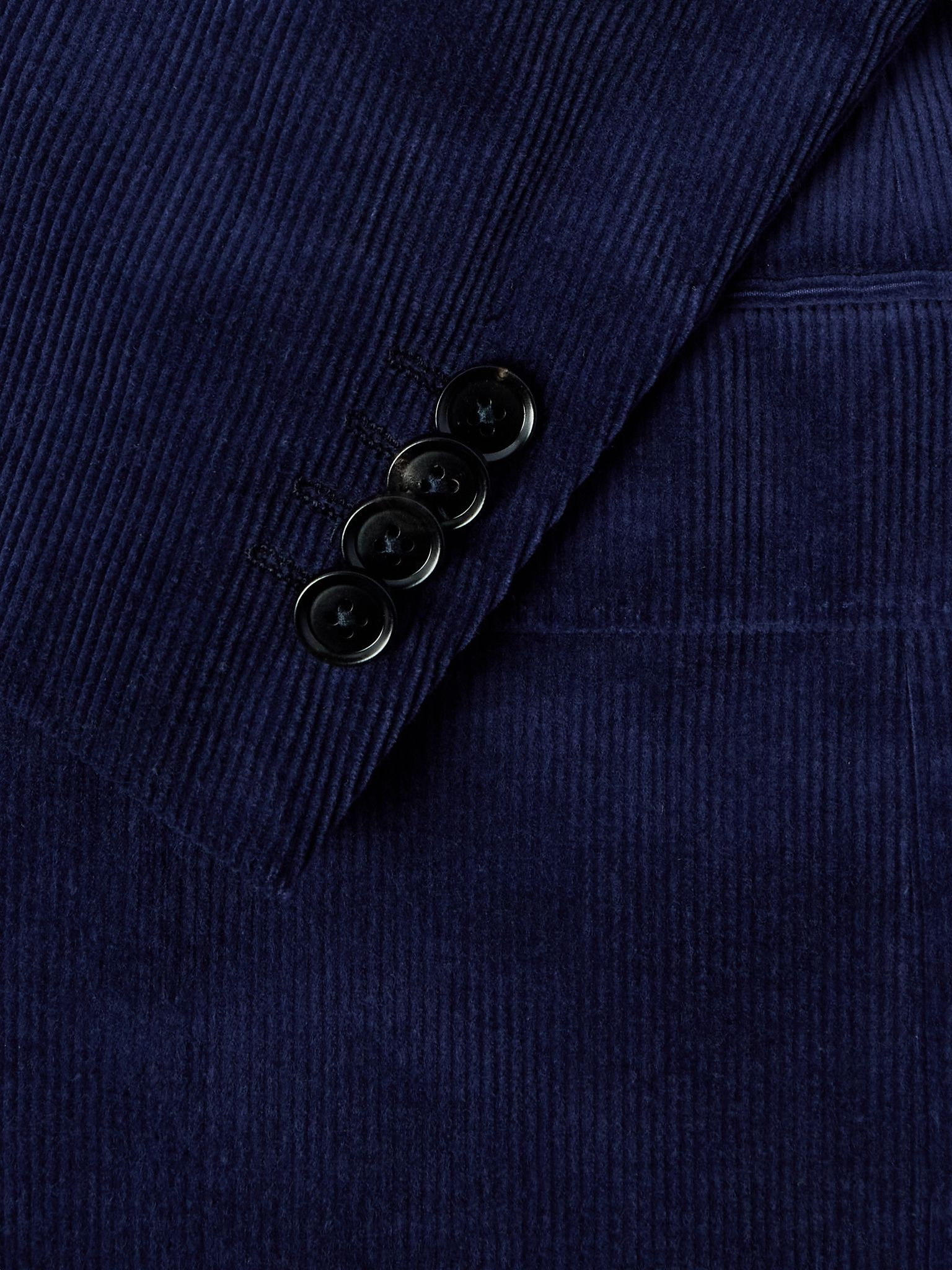 Cotton-Blend Corduroy Suit Jacket Navy - 4