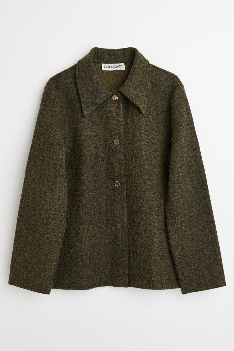 Sanctuary Shirt Black/Moss Fuzz Wool 1