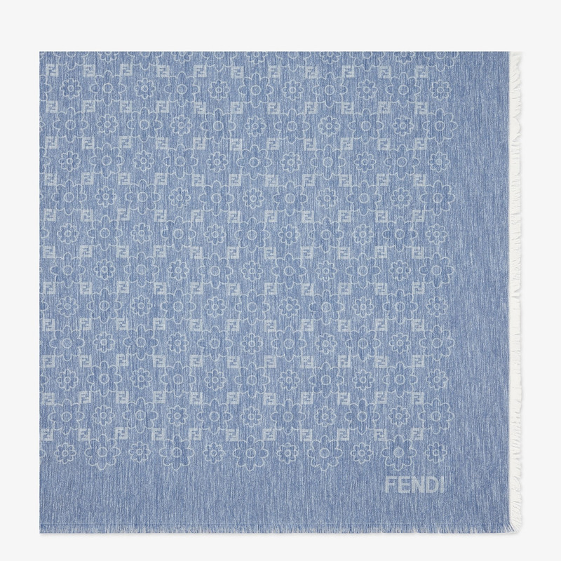 FF Shawl Blue cotton and silk shawl 1