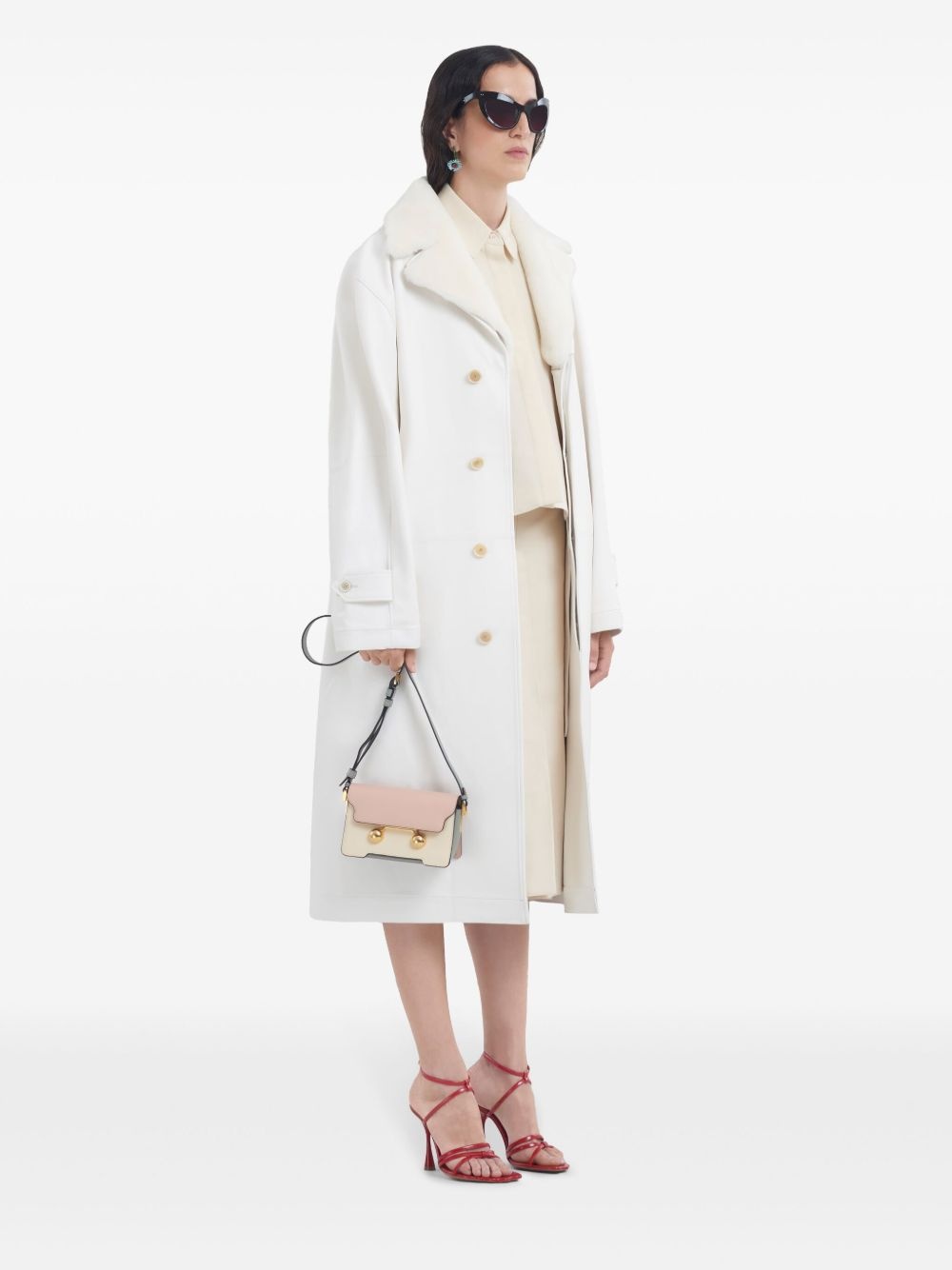 belted leather coat - 2