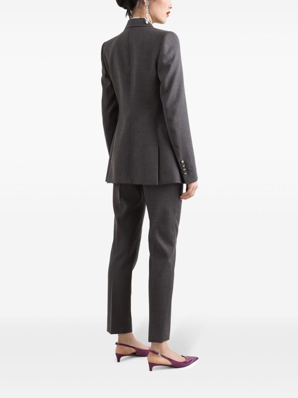 pressed crease straight-leg trousers - 3