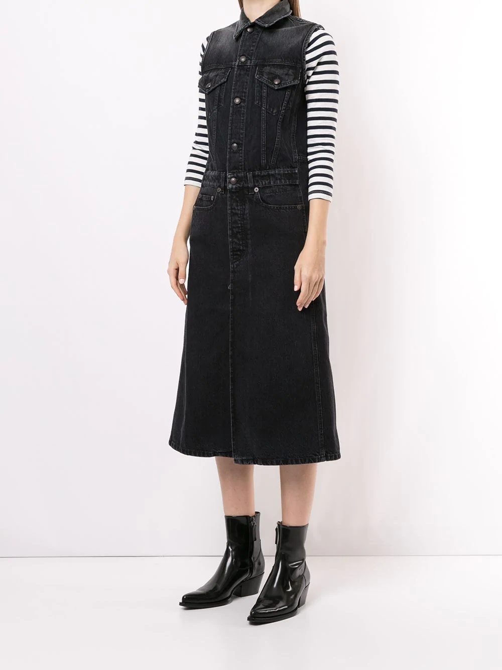 Jake button-through denim midi dress - 3