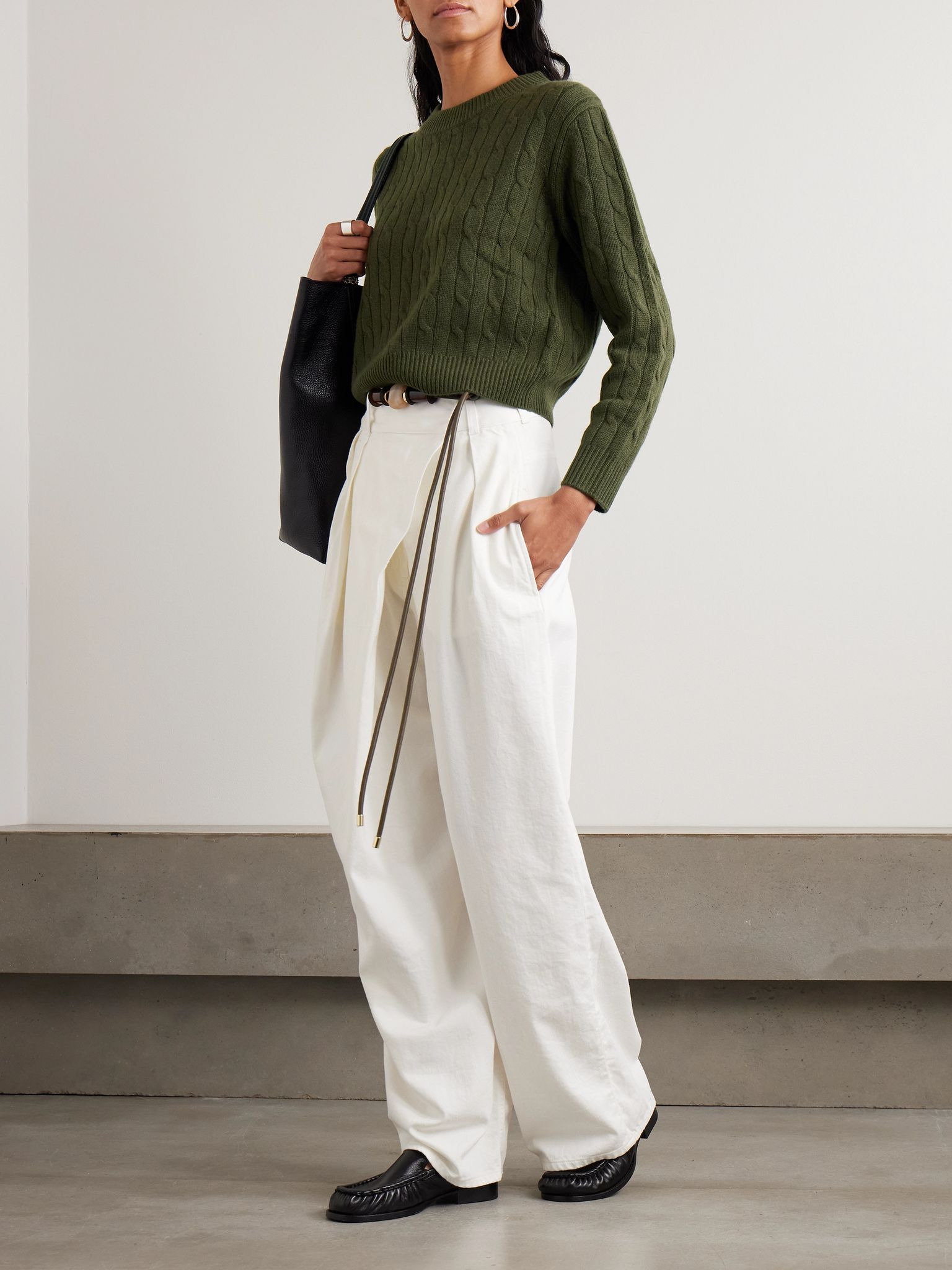 Tinka cable-knit cashmere sweater Green - 2