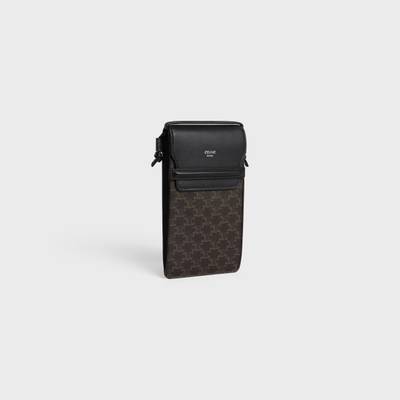 CELINE PHONE POUCH WITH FLAP in Triomphe Canvas and Lambskin outlook