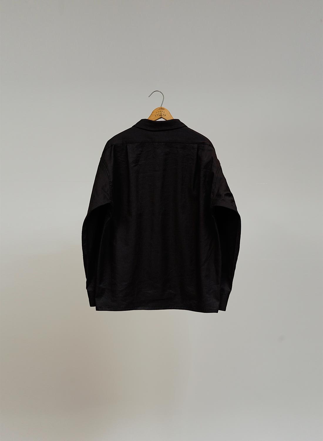 Open Collar Shirt Linen Fleece in Dark Navy - 4
