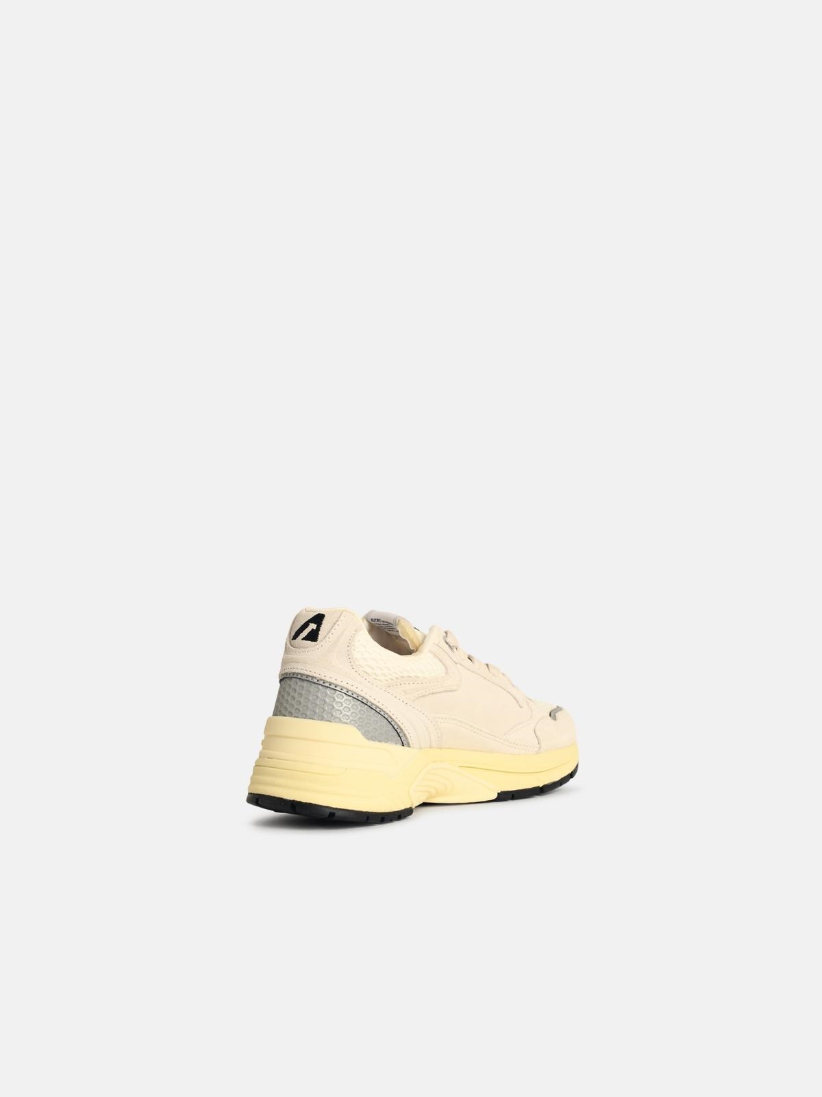 'HYPERWAY LOW' WHITE AND SILVER MESH AND SUEDE SNEAKERS - 3