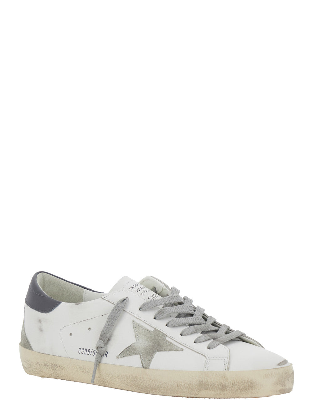 Golden Goose Men 'Superstar' White Vintage Low Top Sneakers With Grey Heel Tab In Leather Man - 2